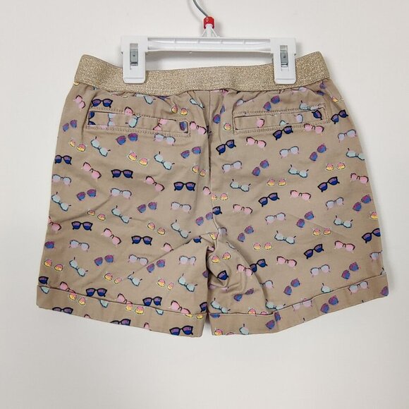 GAP Girl's Shorts in Tan Sunglasses Print Youth Size Large Cotton Whimsical - Picture 3 of 6